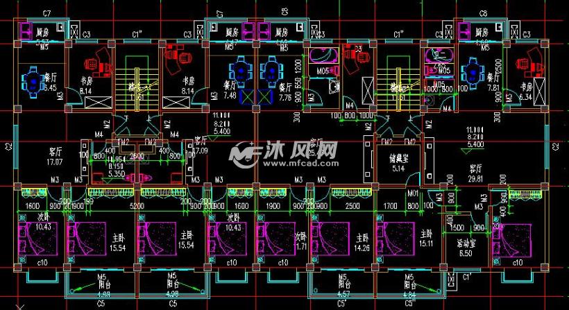 五層框架結構住宅樓兩單元一梯兩戶頂層帶閣樓2546平