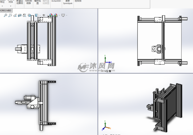 cnc三轴数控雕刻机三视图