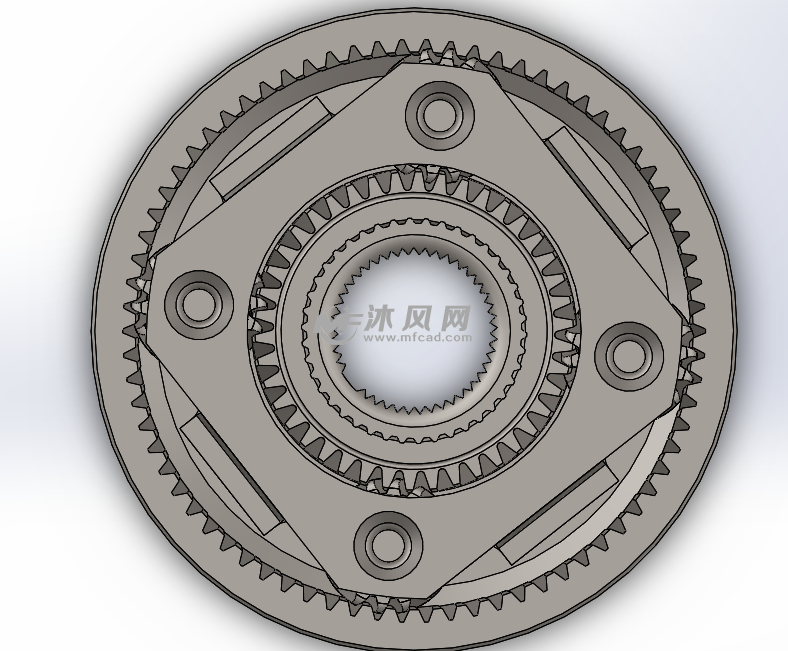 行星齿轮咬合模型俯视图