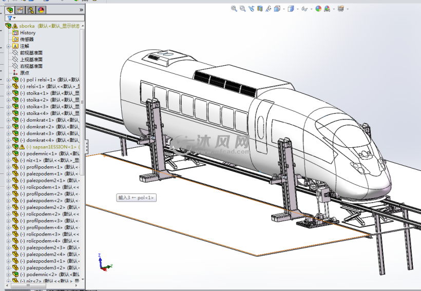 子弹头列车火车动车维修站模型