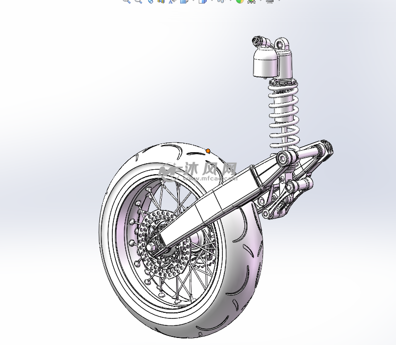 本田摩托車crf前輪胎搖臂連桿支撐結構模型 - solidworks傳動件和減速