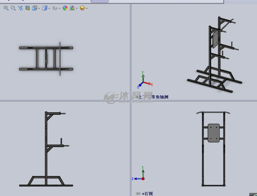 健身卧推架设计模型 - solidworks生活用品类模型下载 - 沐风图纸