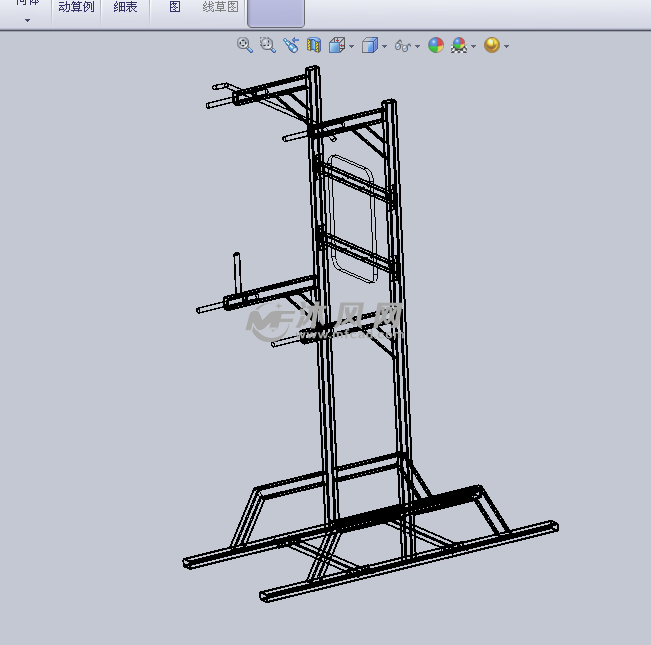 健身卧推架设计模型 - solidworks生活用品类模型下载 - 沐风图纸