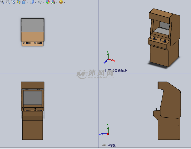 钣金材质的街机游戏机框架设计模型图纸下载_玩具公仔图纸 - 沐风网