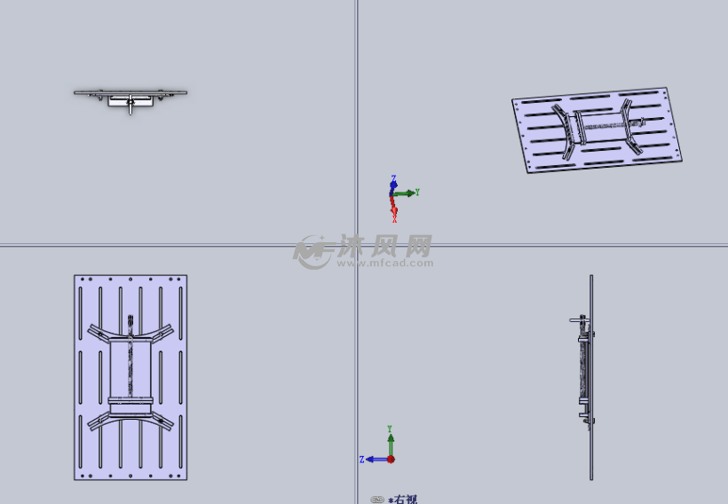 钣金材质的台虎钳设计模型三视图