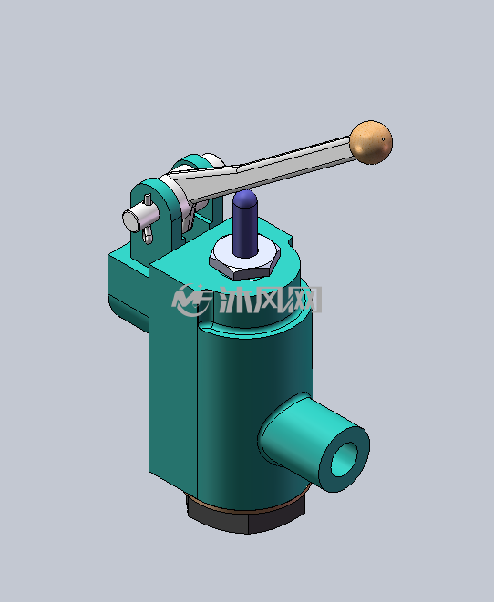 手压阀模型 - solidworks阀体类模型下载 - 沐风图纸