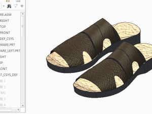 皱皮凉拖设计模型