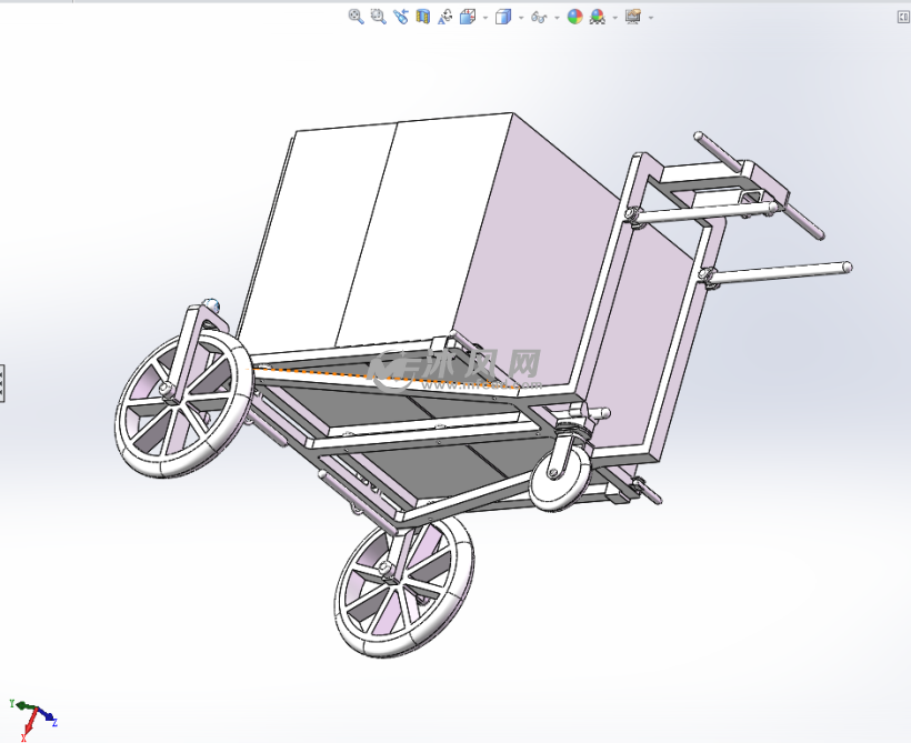 簡易兩輪拖車手推車模型