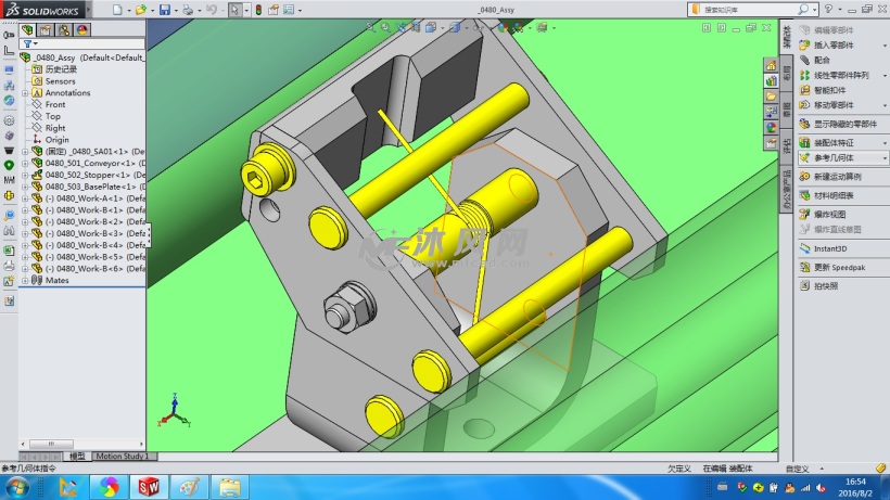 一种利用扭簧进行工件停止与传动的机构