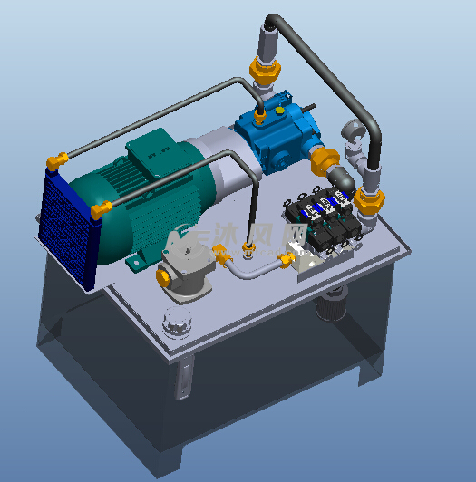 175l液压泵站 - proe机械设备模型下载 - 沐风图纸