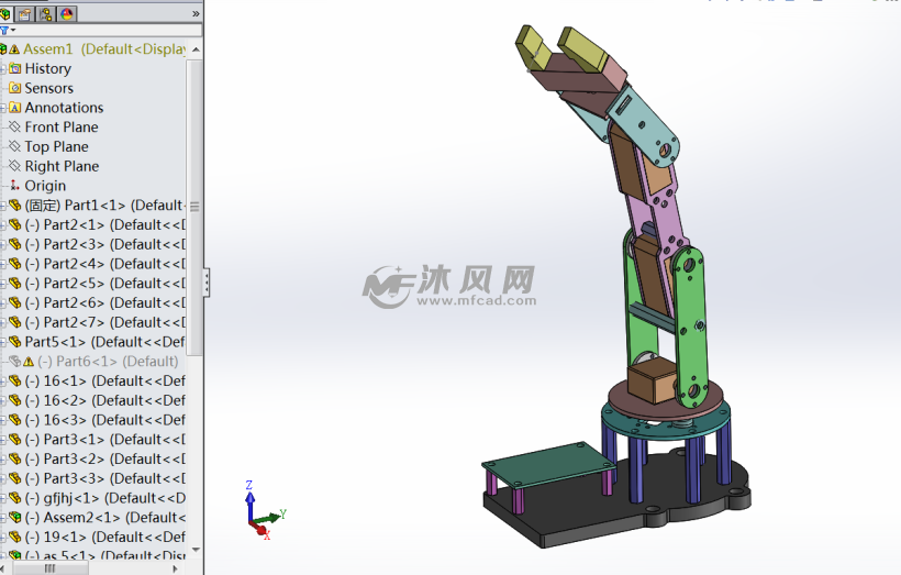 六自由度机器人手臂SW设计模型