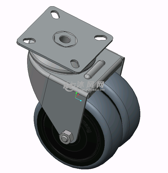 脚轮模型侧视图