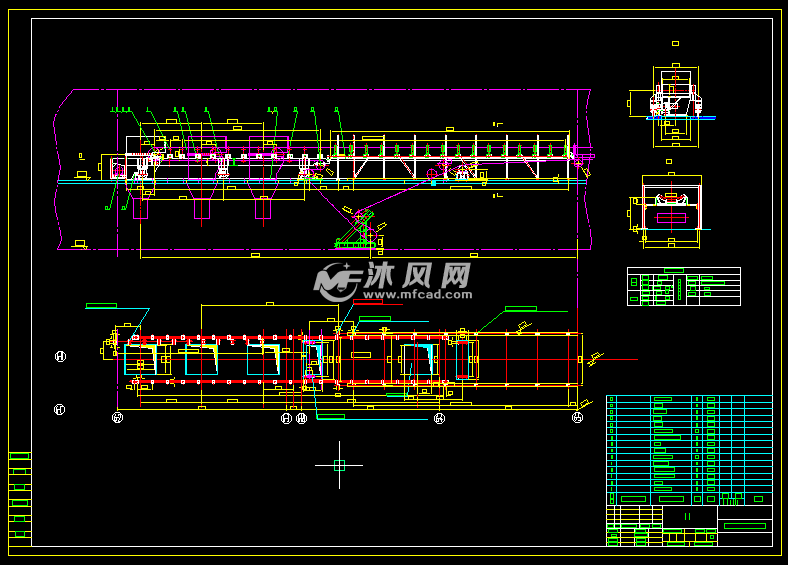 皮带机三工位伸缩装置(b1600) - autocad输送设备图纸下载 - 沐风图纸