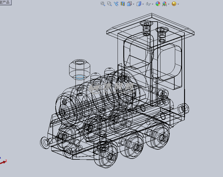 火車頭玩具設計模型線性結構圖