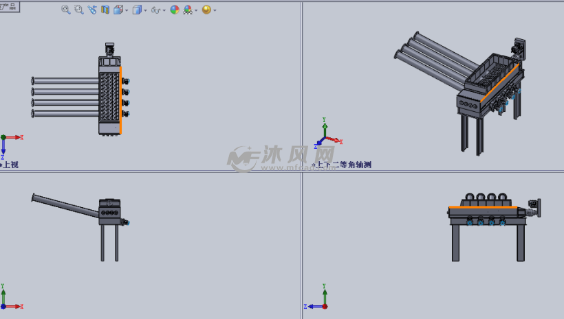 燃料進給螺桿機設計模型三視圖