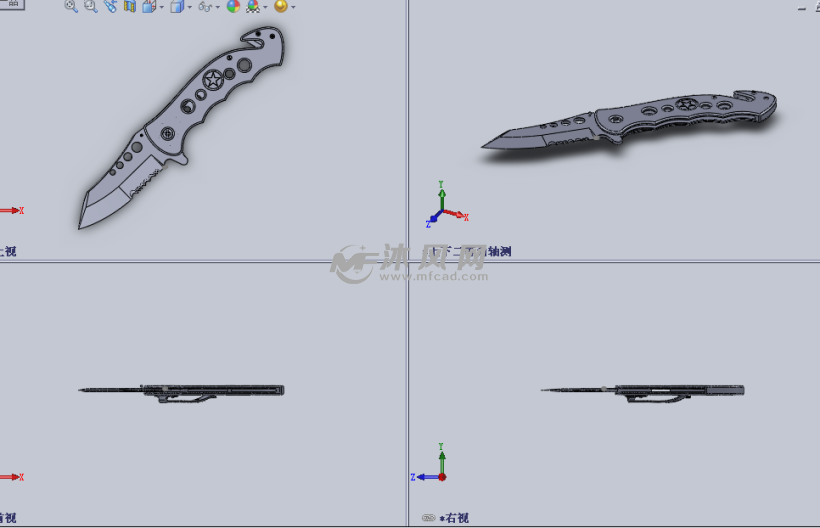 軍用匕首設計模型三視圖