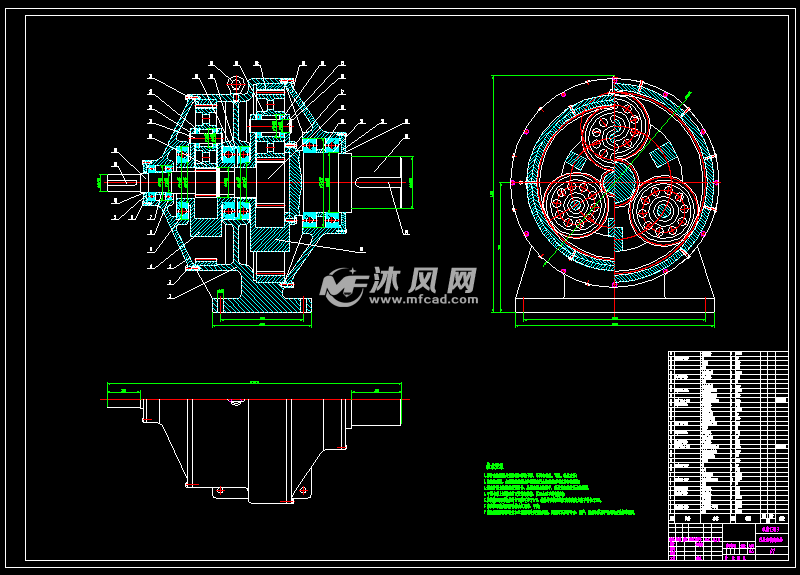 行星齿轮减速器装配图-a0