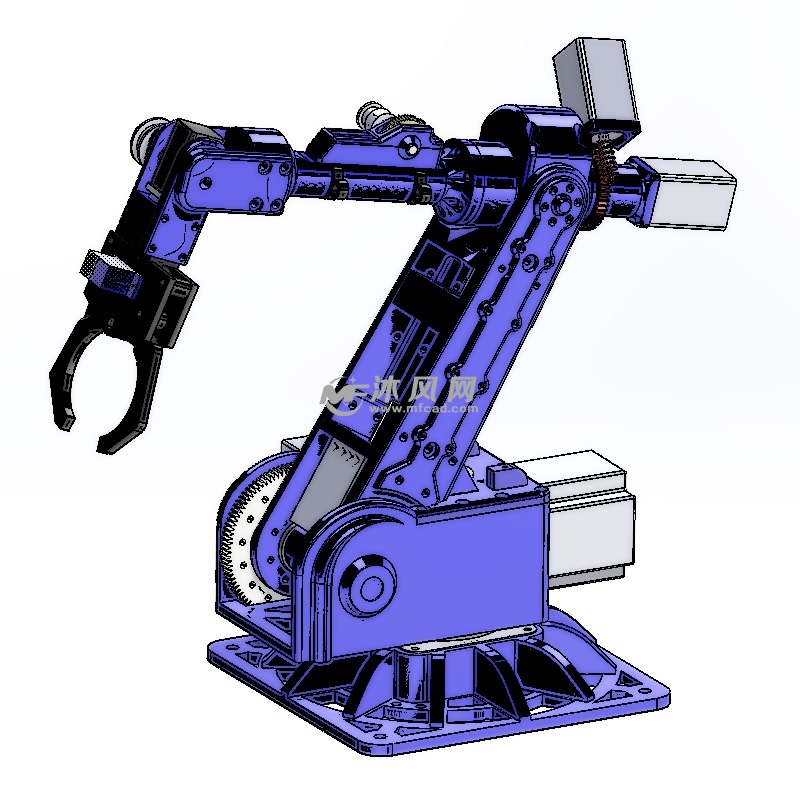 6轴步进机器人设计模型 - solidworks机械设备模型下载 - 沐风图纸