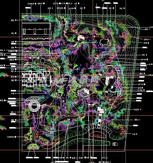 某山地森林公园景观总平图 - autocad公共绿地规划图下载 - 沐风图纸
