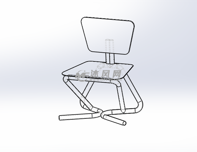 创意管拼装椅子模型透视图