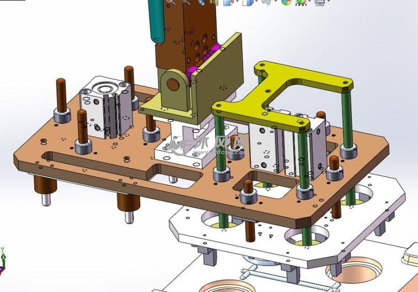 一套复杂的车轮机械手治具设计模型
