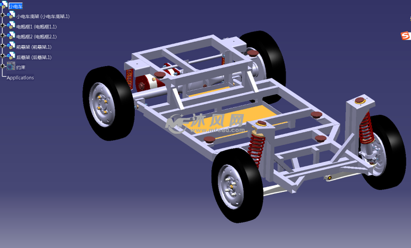 低速电动车底盘模型设计图