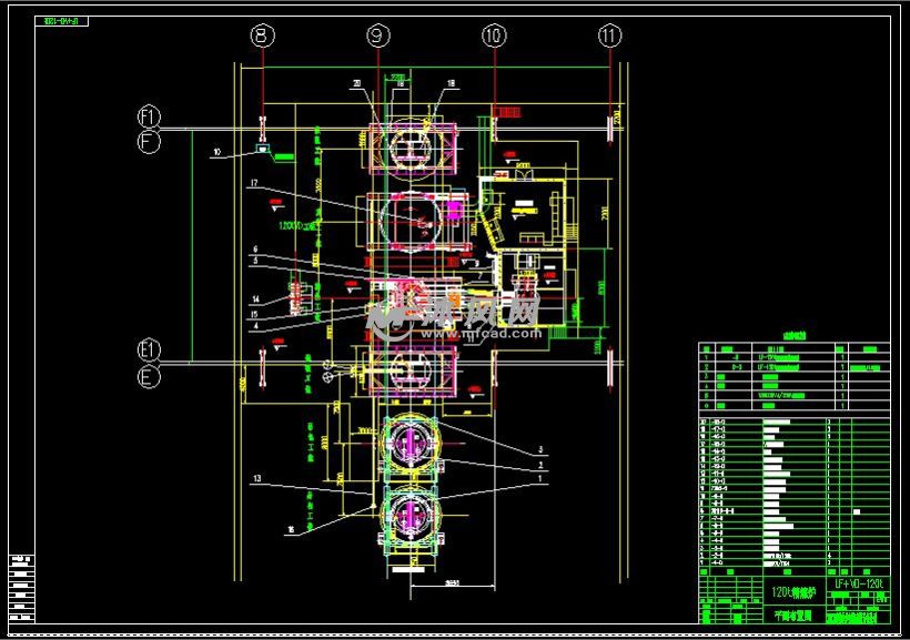 120t精炼炉平面布置图 - 其他autocad机械图纸 - 沐风图纸