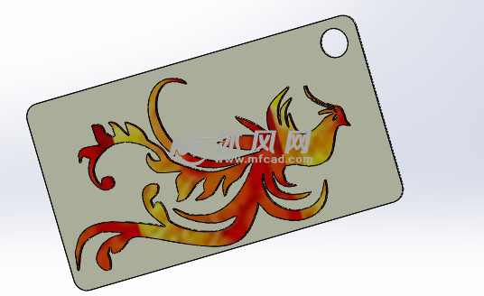 线切割模型凤凰 - solidworks动物模型下载 - 沐风图纸