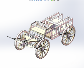 马拉车四轮主体结构模型设计图纸合集的封面图