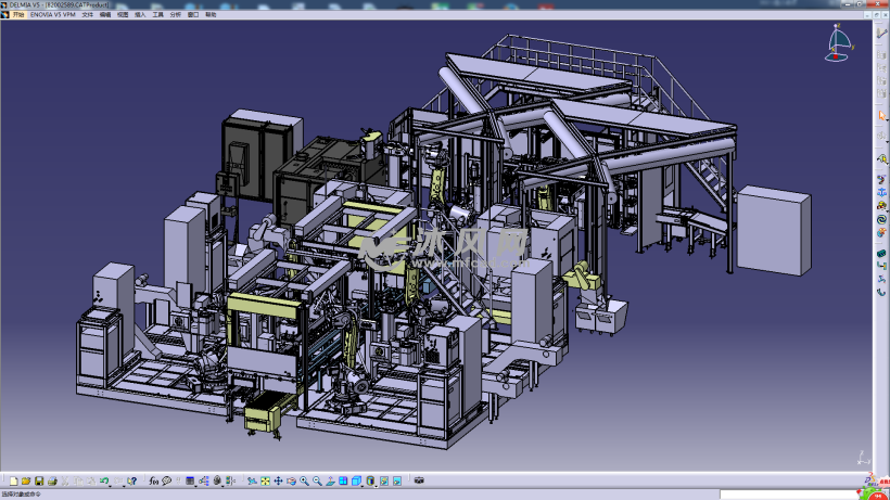 氣缸自動化生產總線設計模型(catia) - catia機械設備 - 沐風圖紙