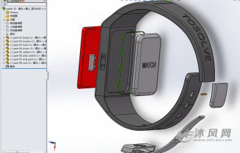 安卓电子智能手表爆炸图模型