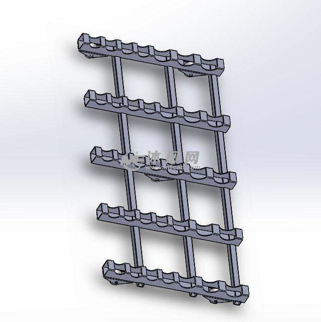 金属锭库存架轴测图
