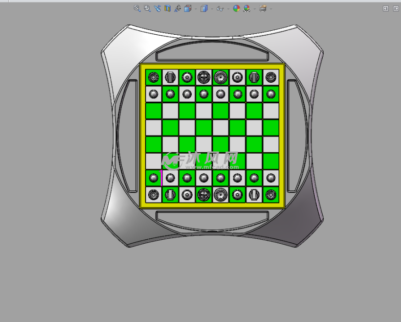 國際象棋比賽對弈模型 - solidworks中性文件類模型下載 - 沐風圖紙