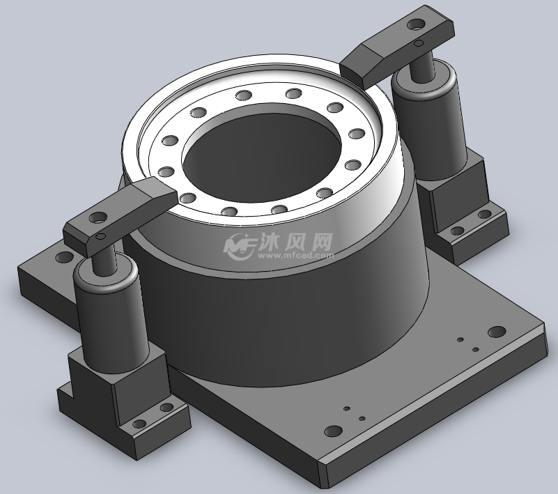 盘齿钻孔夹具模型