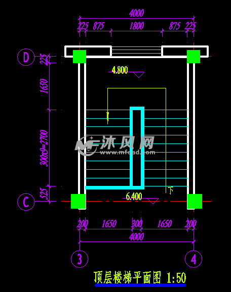 顶层楼梯平面图