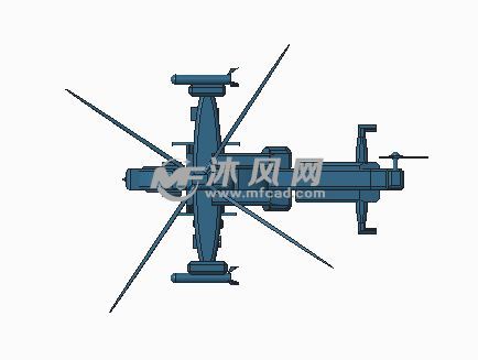 太空游戏直升战机模型