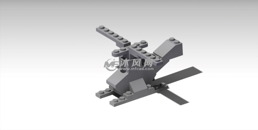 乐高玩具拼图的直升机(catia)设计模型