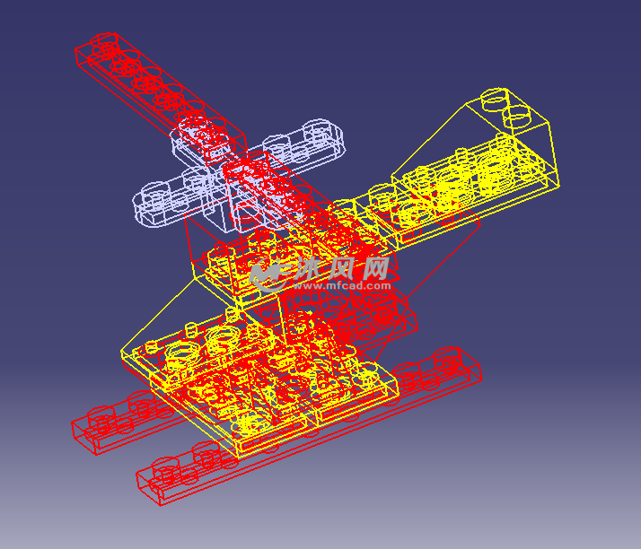 乐高玩具拼图的直升机(catia)设计模型