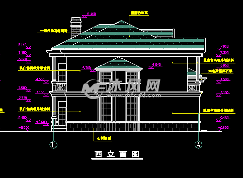 西立面图