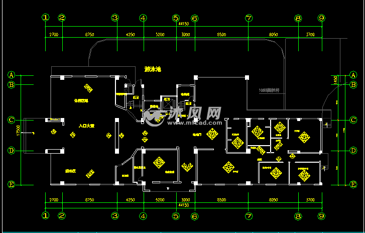索引,平面,地面,天花
