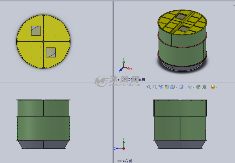 储水容器(钢制)设计模型三视图