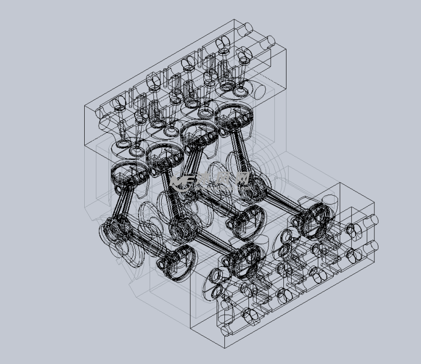 v8发动机活塞缸模型 