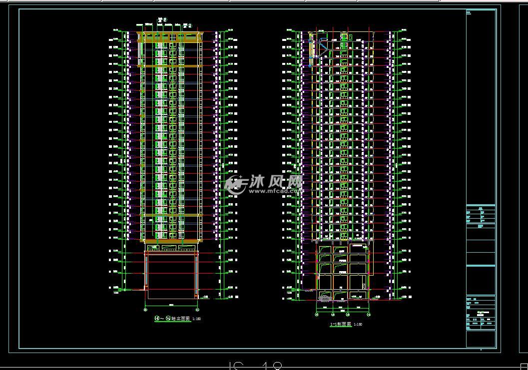 广东省某地某28层高层住宅楼(含2层架空车库)建筑设计施工图