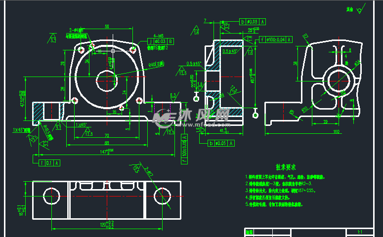 机油泵体零件图