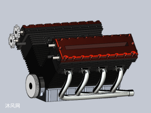 v8发动机模型图设计 