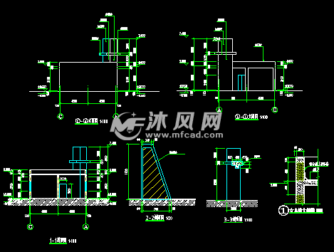 某社区大门 - cad大门结构图纸下载,免费大门结构cad施工图 - 沐风