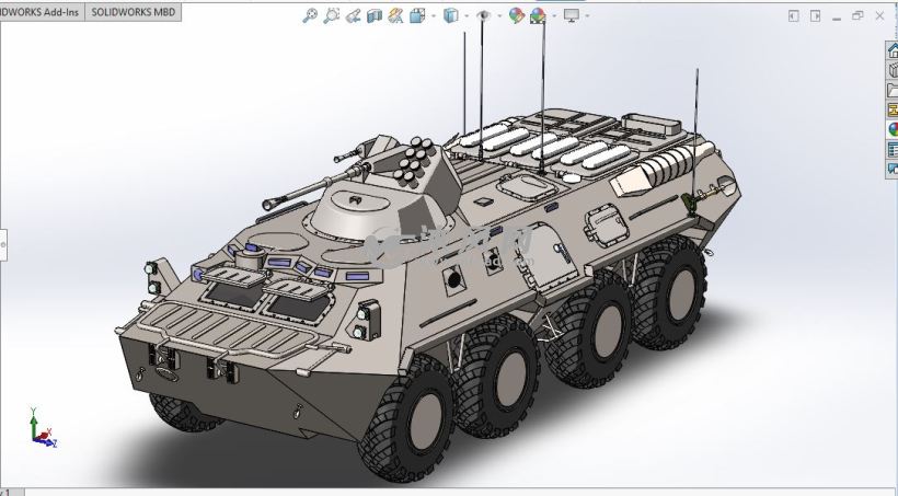 装甲车设计模型(全参数 solidworks军工用品模型下载 沐风图纸