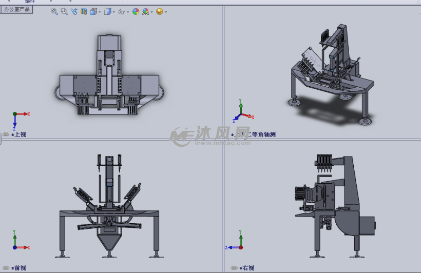 多工位的注塑機器人設計模型三視圖