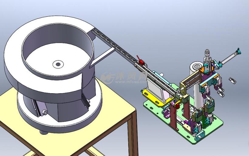 振动盘直振复杂的分料取料结构图纸大全