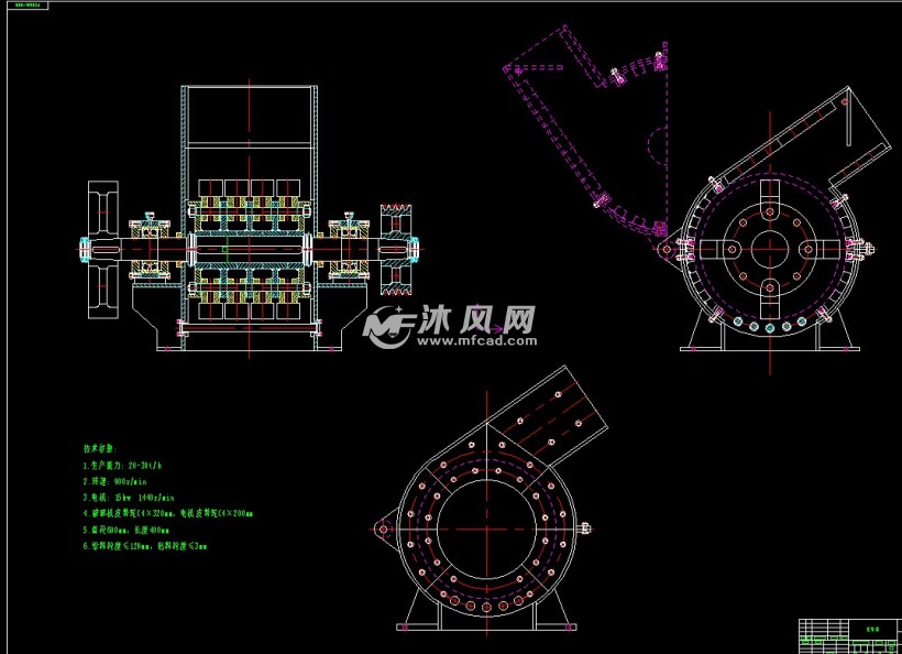 pc0604型小型锤式破碎机装配图